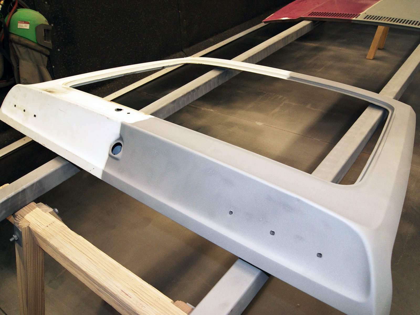Sandstrahlen Heckklappe Metall